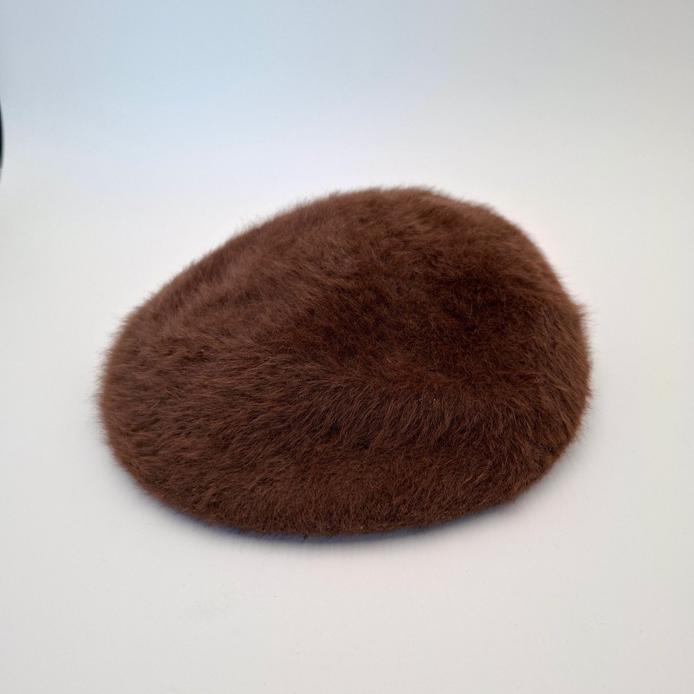 Vintage 1970s Kangol Design Brown Fuzzy Flat Cap L Made in England Ivy Hat